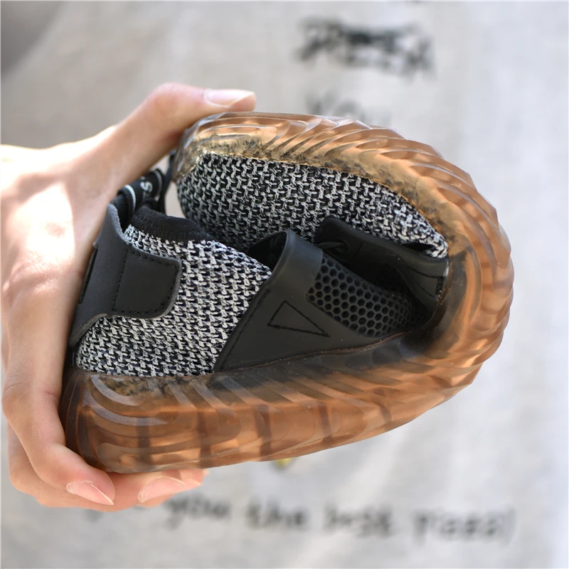 Zapatos de seguridad calados de verano, zapatos de trabajo con punta de acero para hombres, zapatillas ligeras de seguridad indestructibles con protección contra perforaciones