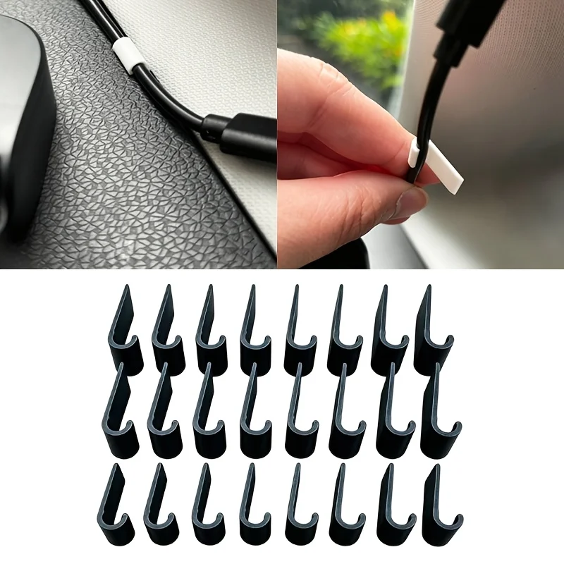 24 clips para cables de salpicadero de coche, compatibles con cables de 3,4 mm de diámetro, se pueden usar para organizar grabadoras de conducción o soportes para teléfonos