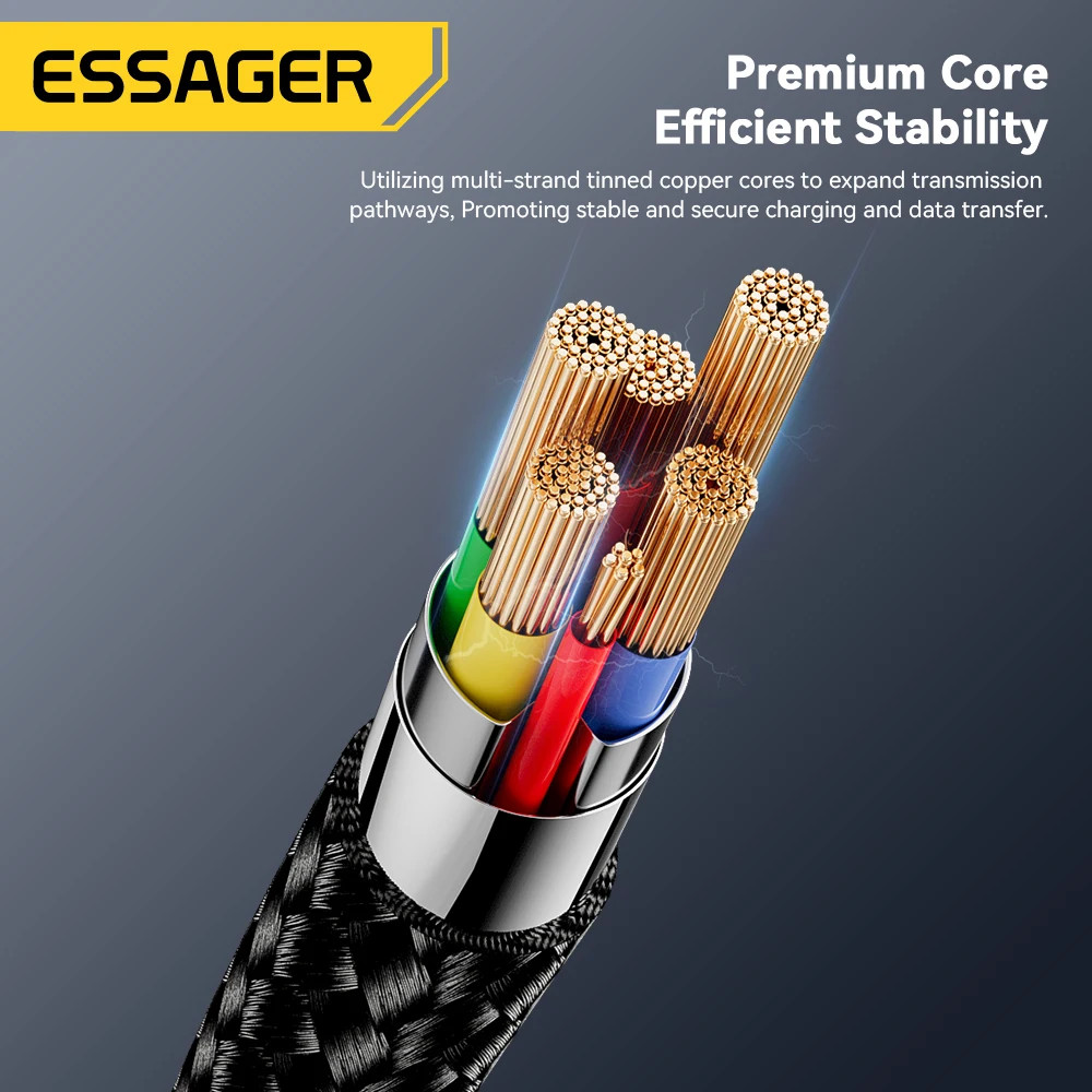 Essager Cable Micro USB 2A Cable USB de carga rápida para Xiaomi Realme Redmi Samsung Huawei teléfono móvil Cable cargador de datos USB 3M