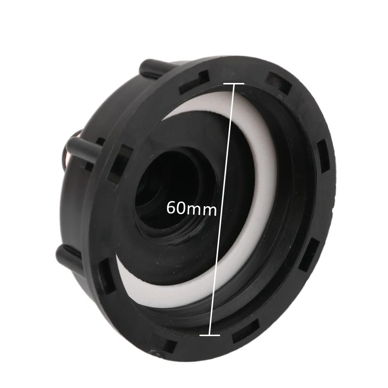 Adaptador de tanque IBC de 1/2 "y 3/4", conector de agua para jardín, piezas de ajuste de válvula de repuesto de rosca gruesa de 60mm