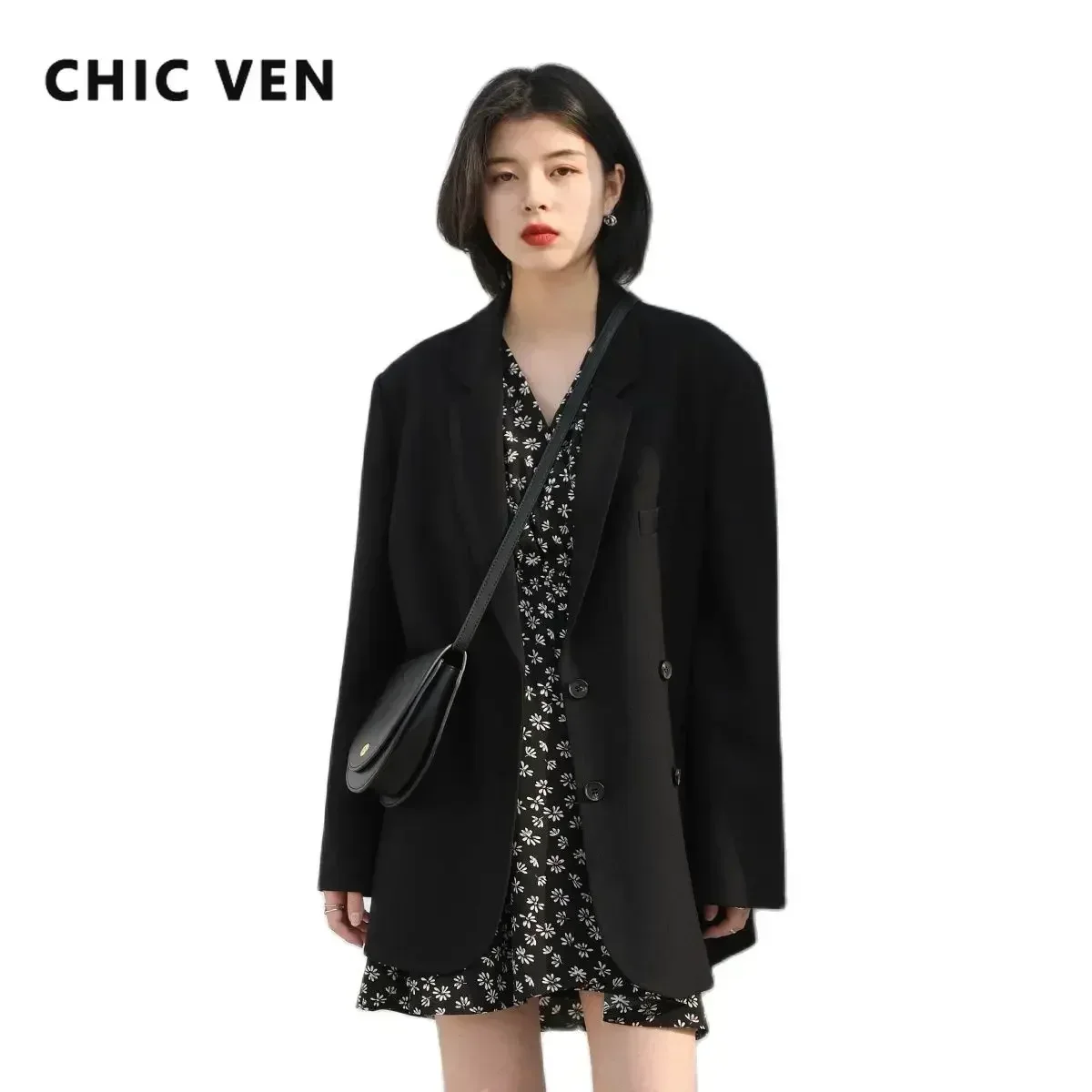 Blazer de Moda CHIC VEN 2026 para Mujer, Estilo Oficina, Manga Larga, Doble Botonadura, Largo Medio, Abrigo Casual, Prenda Exterior Elegante