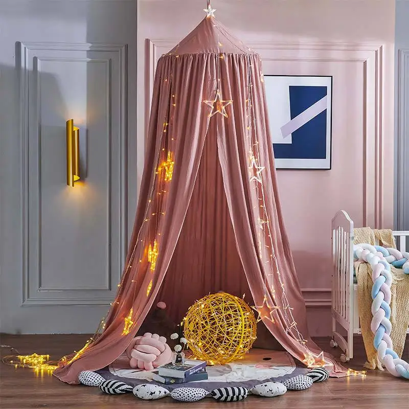 Mosquitera para niños, cortina para cuna de bebé, tienda colgante, decoración de cama, dosel para cama colgante de princesa para niña, esquina viva, juego de lectura, NookDecor