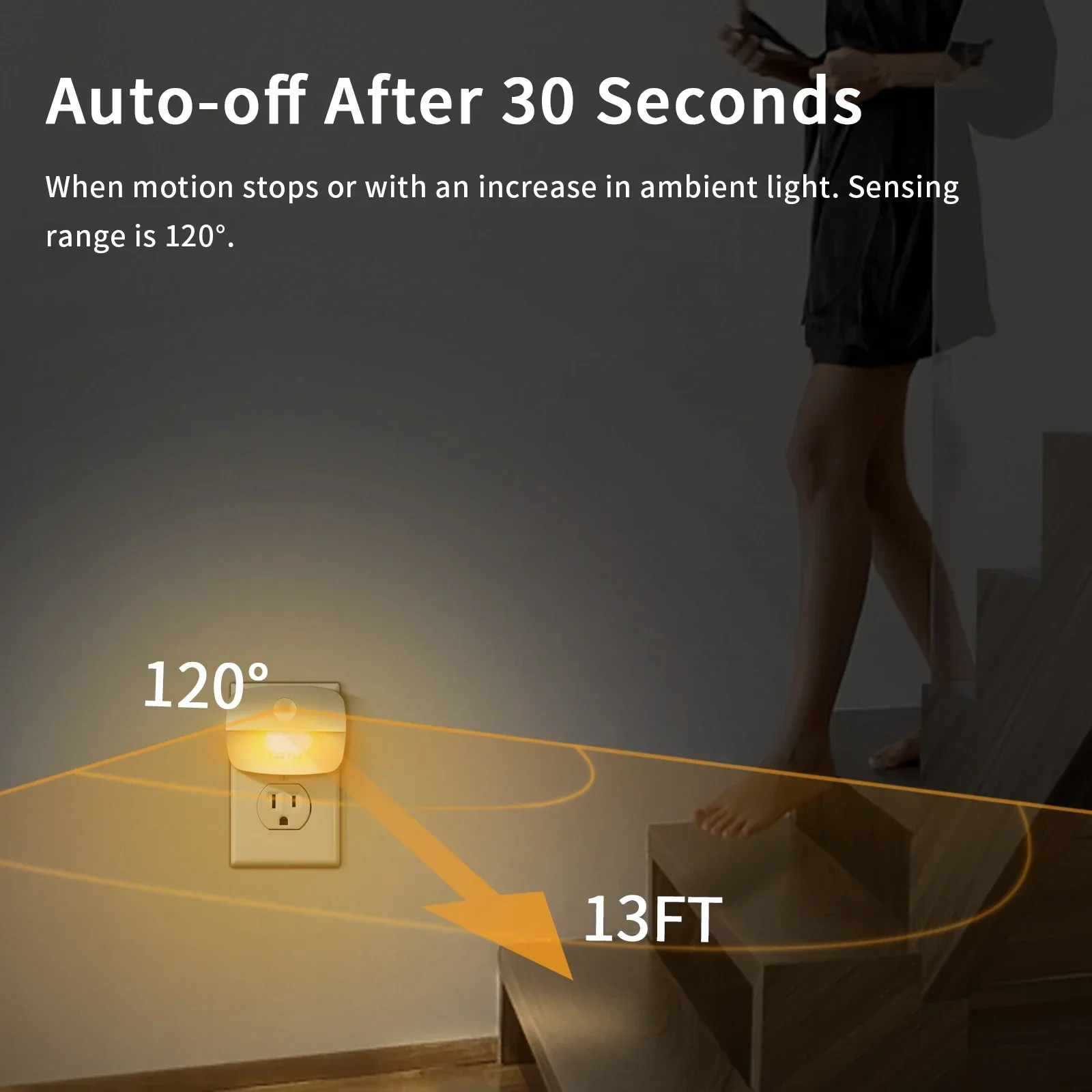 Luz nocturna Led con enchufe UE EE. UU. con Sensor de movimiento AC 85-265V PIR lámpara de inducción humana 3 colores enchufable en la pared para dormitorio pasillo