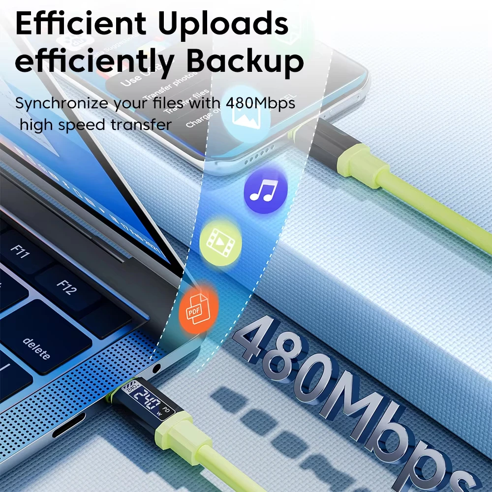NNBILI-Cable C-C de 240W, cargador de teléfono de carga rápida PD, cable de datos para iPhone 18, 17, Huawei, tipo C a USB C, cable de carga rápida, 1-3 unidades
