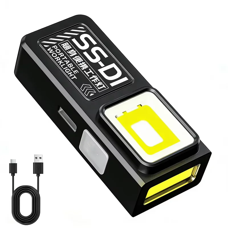 Mini linterna LED COB recargable, portátil, EDC, linterna de bolsillo USB C, luz de trabajo con clip magnético para emergencias