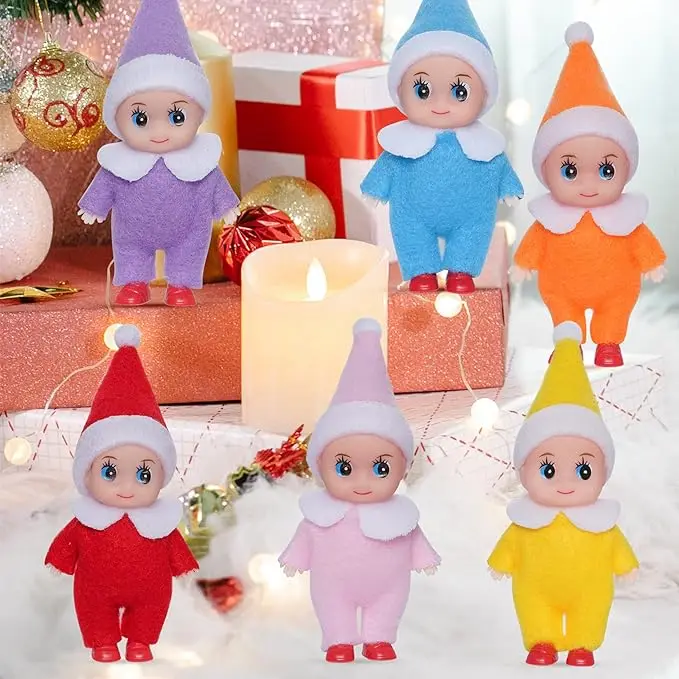 Muñeco de elfo de Navidad para bebés y niñas, decoraciones navideñas coloridas, juguetes para niños, regalo para madres embarazadas