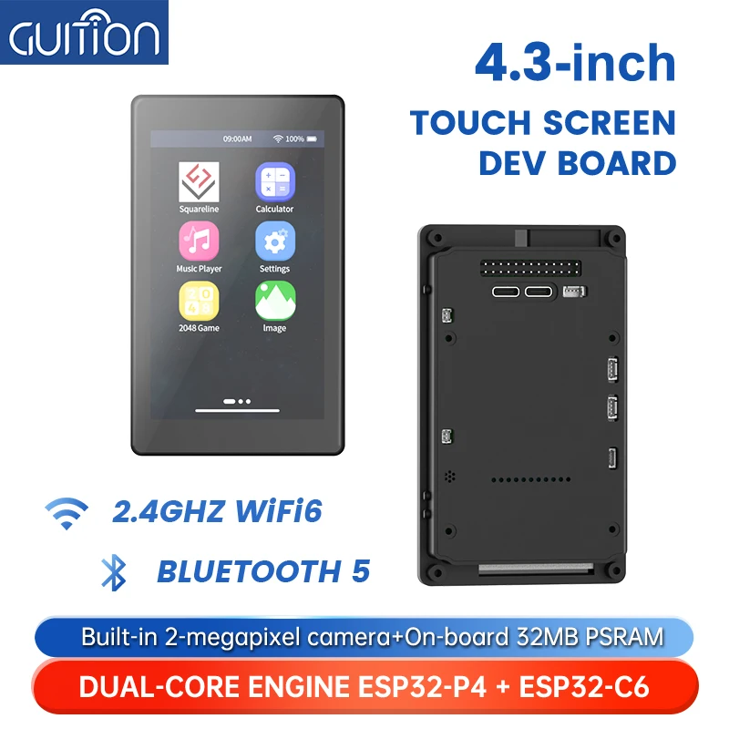Placa de desarrollo todo en uno ESP32P4/C6: pantalla táctil, cámara y carcasa IPS 480 × 800 de 4,3 pulgadas