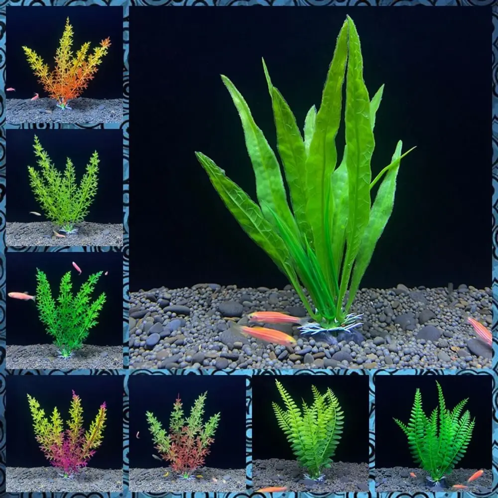 Adorno para pecera, planta de acuario, decoración Artificial, plantas de simulación, hierba de agua, pecera, decoración de plástico