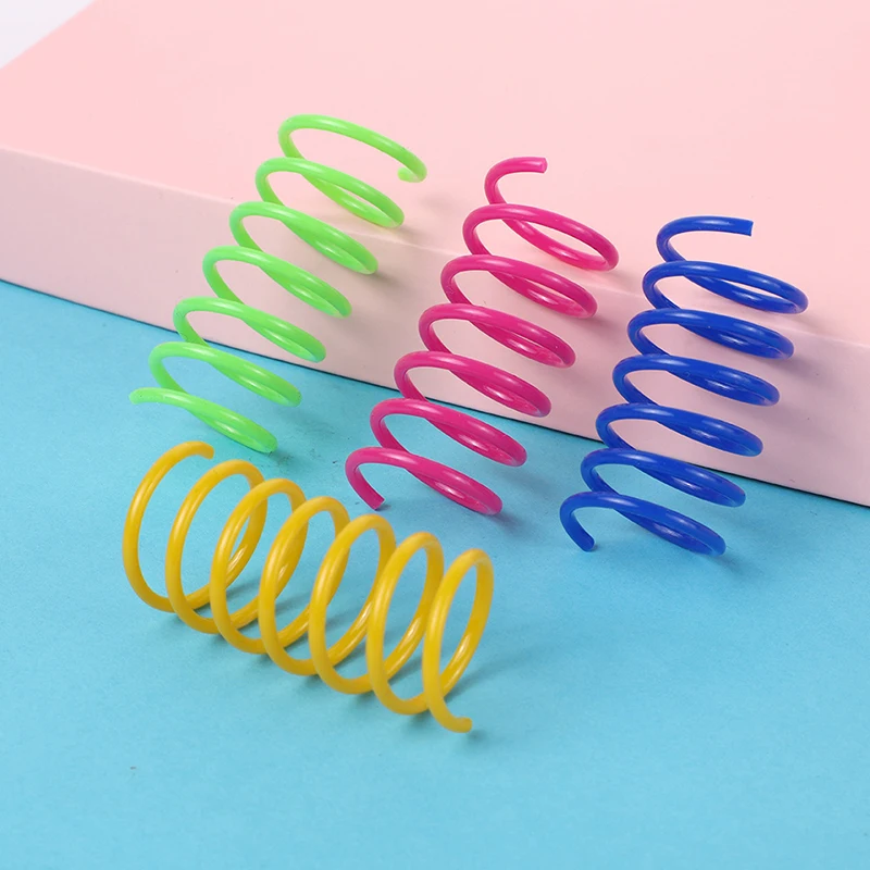 Juguetes para gatos y gatitos, juguete de resorte para gatos de calibre pesado y ancho y duradero, resortes coloridos, juguete para mascotas, resortes en espiral en espiral, 4/8/16/20 piezas