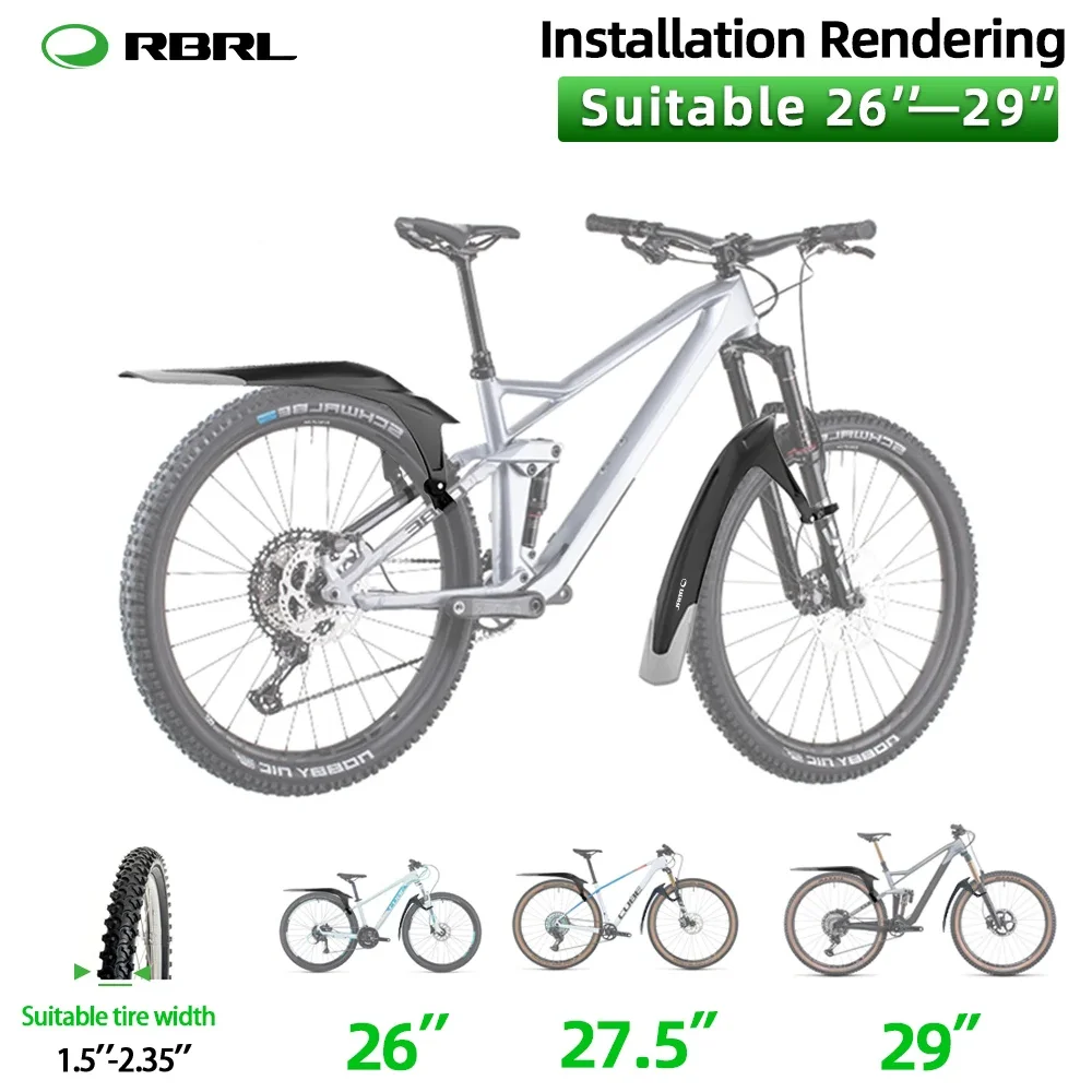 RBRL guardabarros MTB Set duradero innovador guardabarros PP plástico suave guardabarros para bicicleta de montaña alas de bicicleta 28 pulgadas accesorios de ciclismo