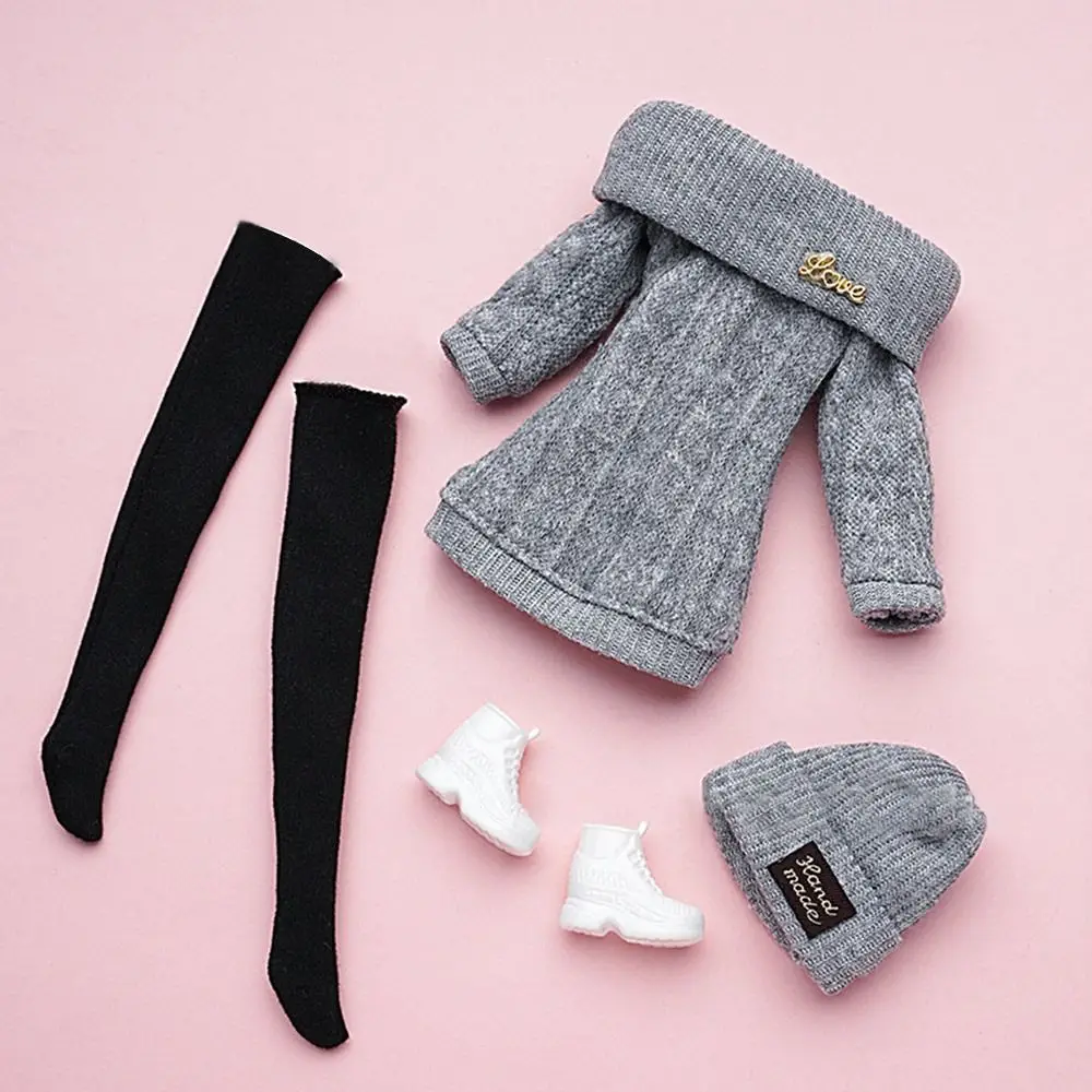 Conjunto de suéteres para muñecas, ropa informal, zapatos, sombreros, pantalones, ropa de invierno para niñas, accesorios de ropa para muñecas de 29 ~ 32cm, 1/6, 1 Juego