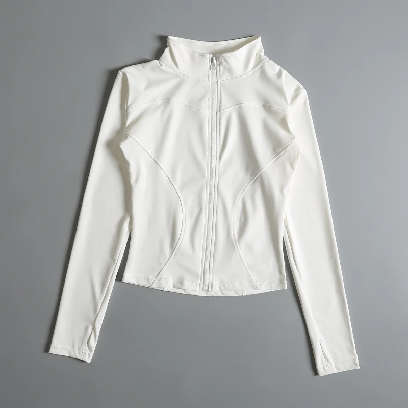 Camiseta de Yoga con cremallera para mujer, chaqueta deportiva de manga larga, Top de gimnasio, ropa deportiva, abrigos para correr, ropa de entrenamiento para mujer