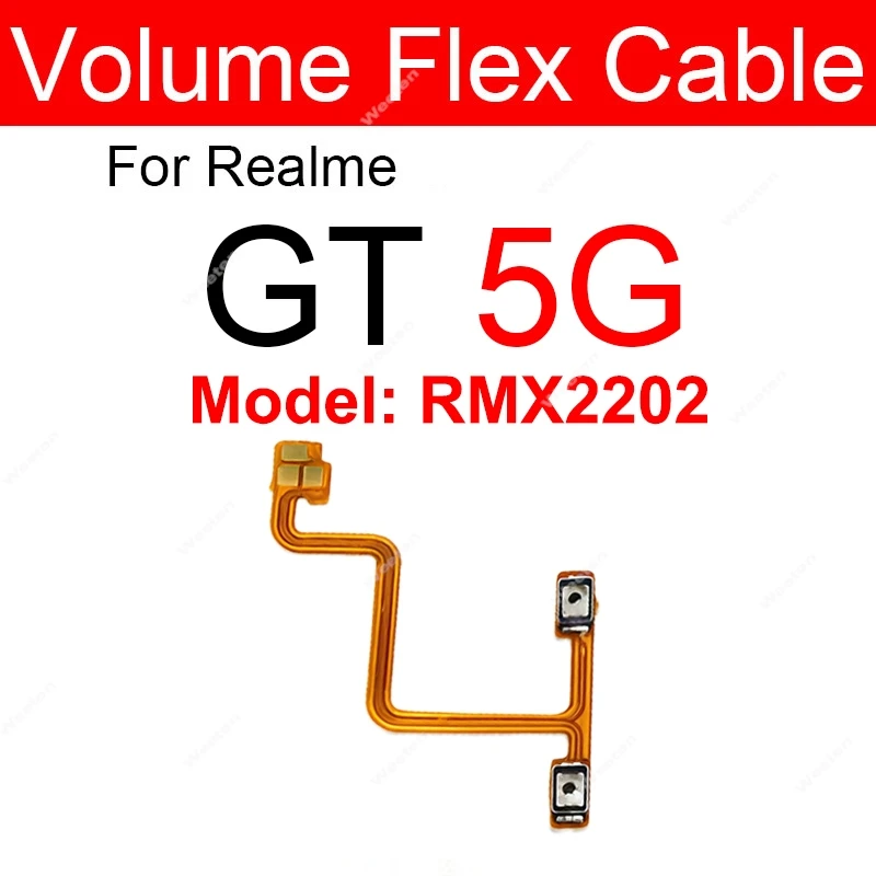 Botones de volumen de alimentación, Cable flexible para Realme GT Neo 2 2T GT Master Narzo 30 4G 5G, teclas laterales de volumen de alimentación, piezas de cinta
