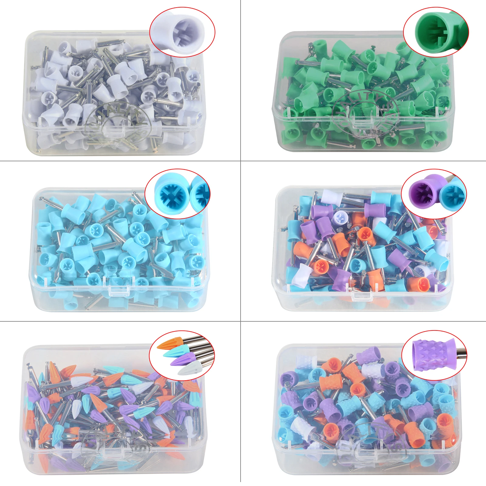 Taza desechable para dentista, vaso de goma suave, duro, blanco, azul, verde, mezcla de Esmalte de colores, 100 unids/lote por caja