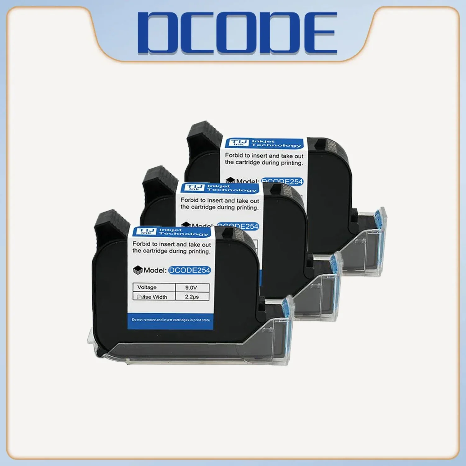 DCODE254 Original 25,4mm impresora de inyección de tinta térmica portátil cartucho de tinta solvente de secado rápido impresora de mano sin cifrado tinta negra