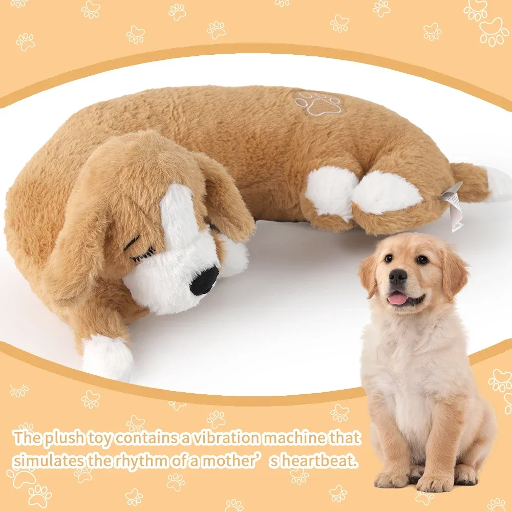 Juguete de latido del corazón para perros, almohada curva cómoda, juguete de latido del corazón para entrenamiento del comportamiento, juguete de peluche de latido del corazón para perros y gatos