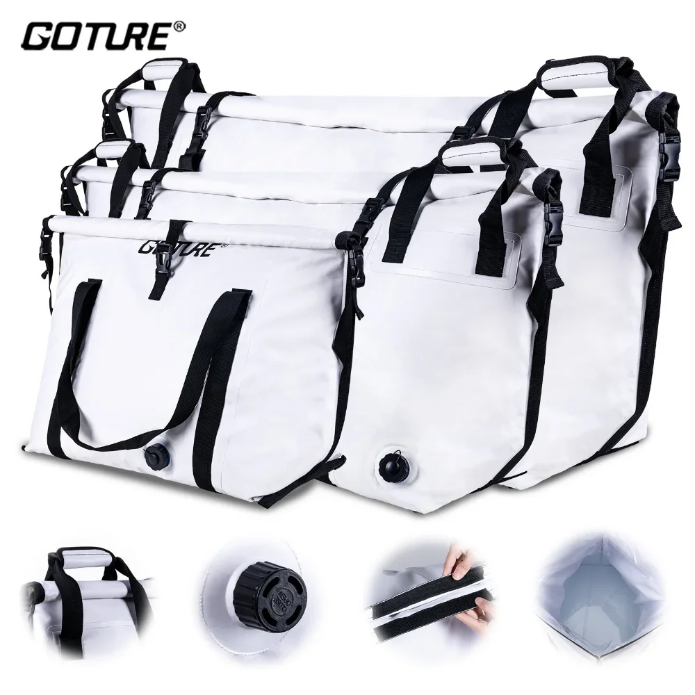 Goture-bolsa enfriadora de pesca con aislamiento, bolsa de congelador Marina impermeable, bolsa de transporte portátil para pesca en barco
