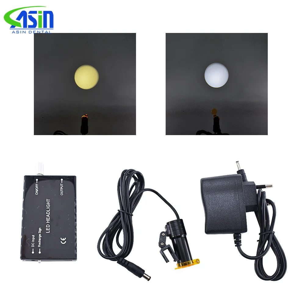 Faro LED para lupa Dental, iluminador con gafas, Clip para cirugía de belleza médica, cirugía de dentista de cavidad Oral