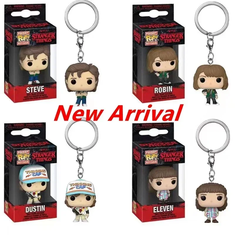 13 estilos FUNKO Pocket Stranger llavero Eleven Dustin Barb Steve Demogorgon figuras de acción juguetes cosas con caja