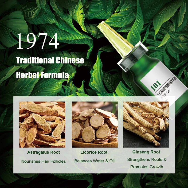 Zhangguang 101 esencia fortalecedora y a prueba de caída del cabello 10mlX16 tónico de terapia de medicina herbaria china antipérdida de cabello