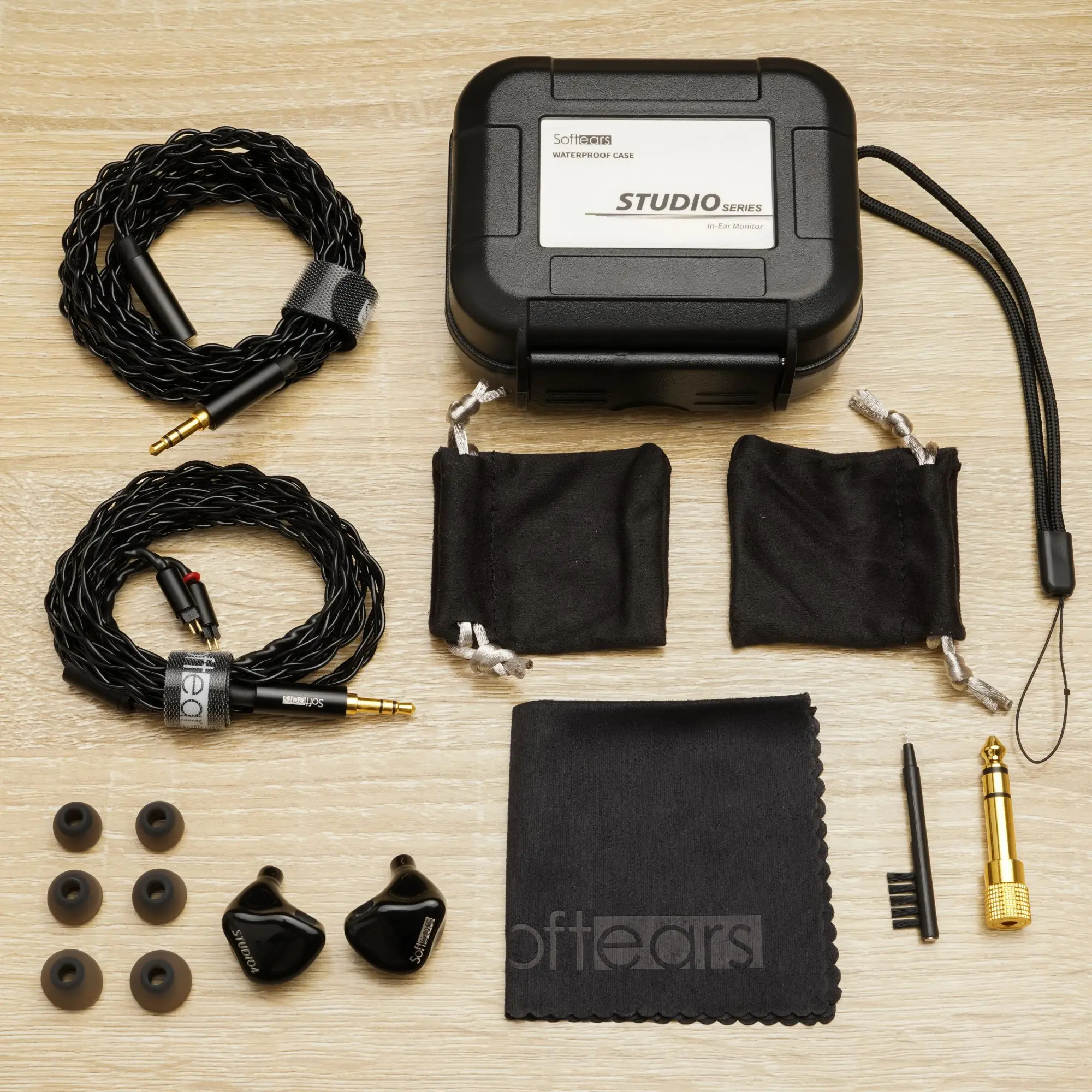 Softears Studio Series Studio4 4 BA Driver Monitores intrauditivos Auriculares 4 conductores Crossover de 3 vías Profesional HiFi IEMs HiFiGo