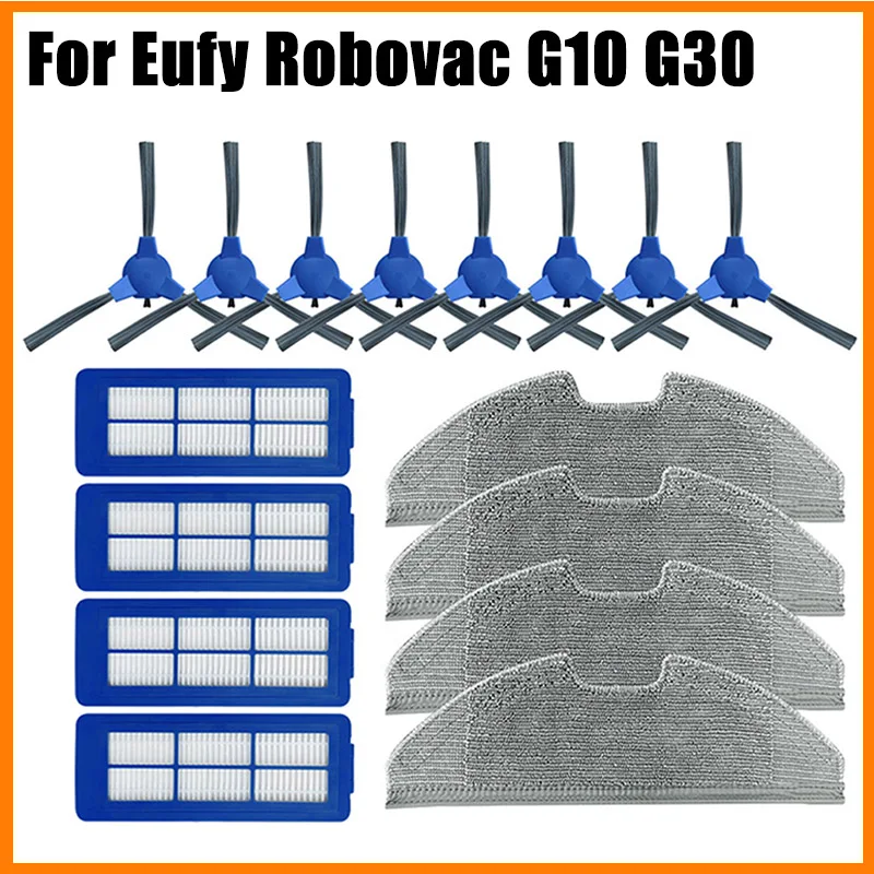 Filtros Hepa Cepillo Lateral fregona trapos paños de repuesto para Eufy Robovac G10 G30 Robot repuestos de aspiradora Kits Accesorios