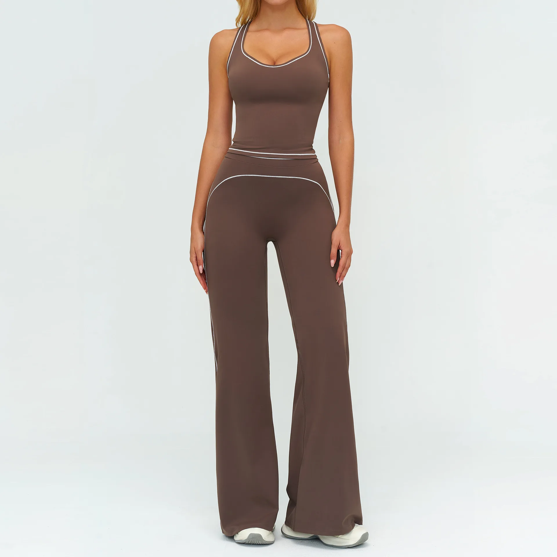 Traje deportivo de 2 uds para mujer, conjuntos de Yoga, ropa deportiva, trajes de entrenamiento, Sujetador deportivo, mallas de cintura alta, ropa de gimnasio, traje deportivo