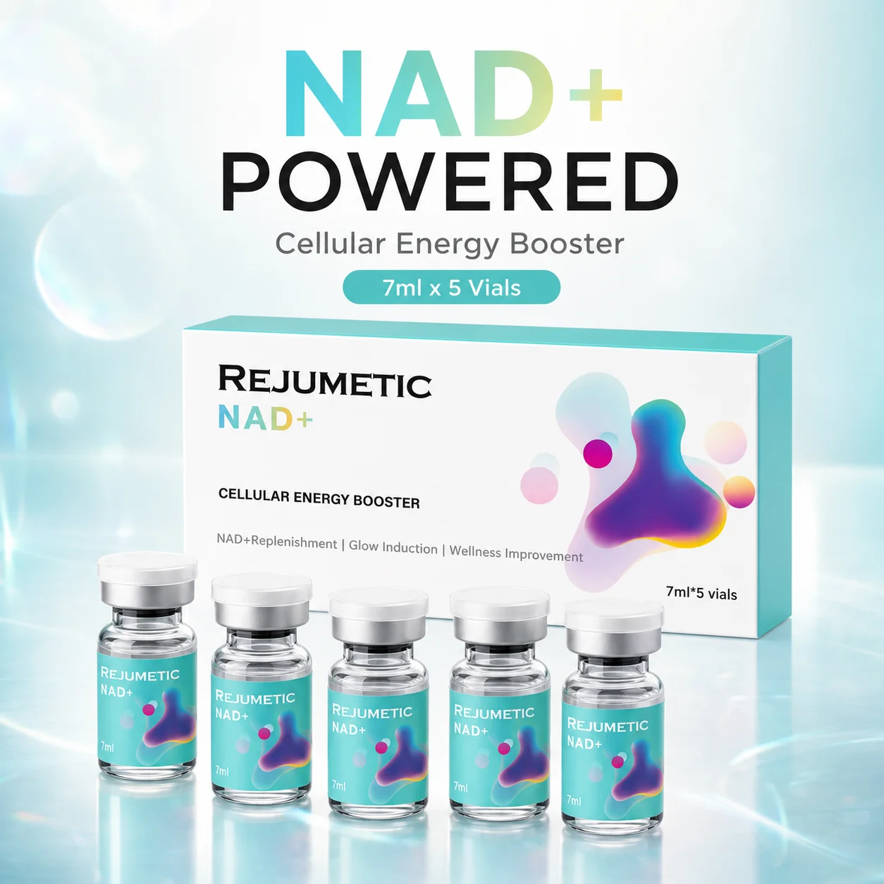 Nuevo Suero NAD+ Glow 2026, Hidratación Profunda, Humectante, Suavizante, Der.pen Skin Booster, Belleza Coreana, Cuidado de la Piel, 7 ml x 5 Viales