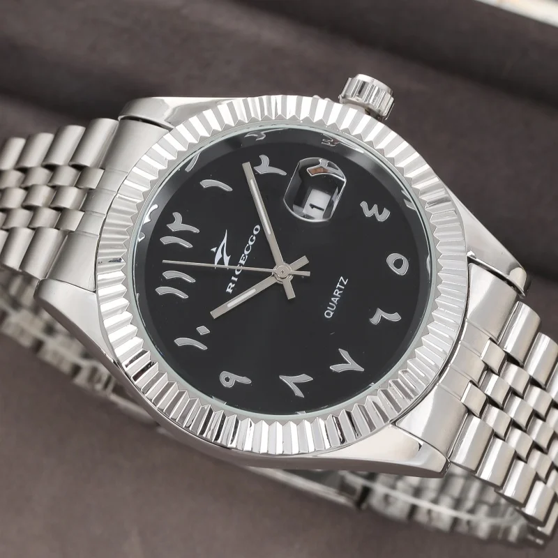 Relojes de moda para hombre con fecha, reloj deportivo informal de lujo de alta gama, relojes de pulsera clásicos de cuarzo de negocios para hombre de acero inoxidable
