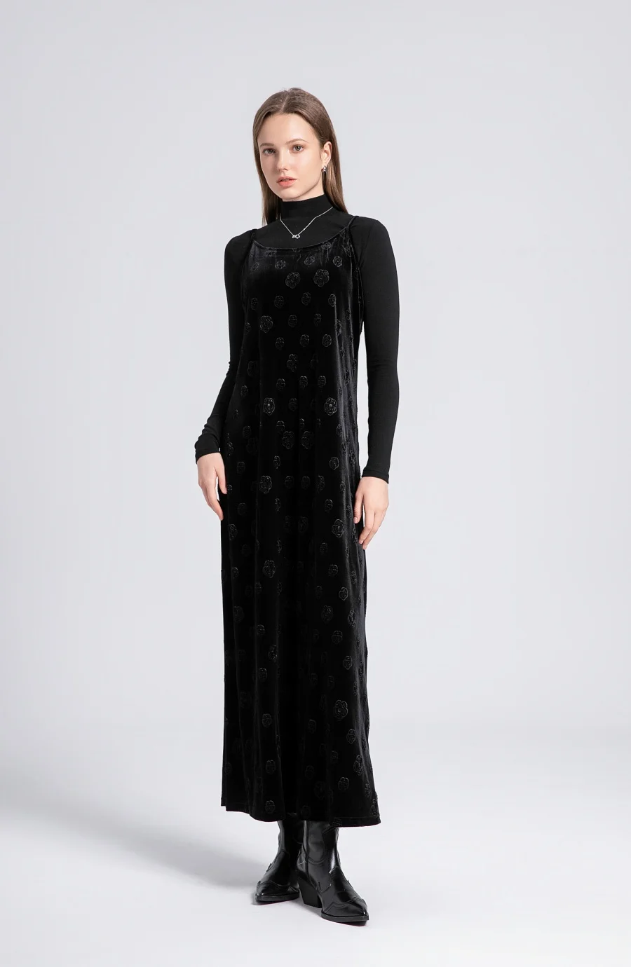AS 2024 Otoño-Invierno ropa de mujer de terciopelo vestido de tirantes ajustables + tops básicos + cárdigan + vestido sin mangas (envío en 1 día)