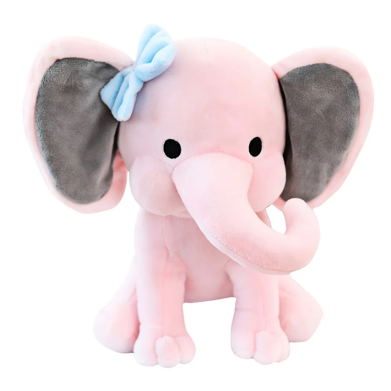 Muñeco de elefante durmiente cómodo, elefante rosa y gris, juguete de peluche para niños, regalos de cumpleaños, regalos navideños