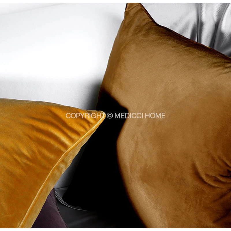 Medicci Home-fundas de almohada de terciopelo italiano, lujosas Fundas de cojín de Color sólido de alto grado para sala de estar, sofá cama