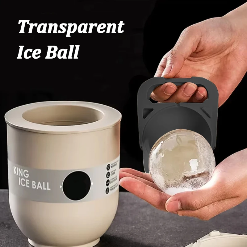 Molde de bola de hielo antifusión de silicona, bandejas de cubitos de hielo transparentes de verano para cócteles de whisky, zumo sin burbujas, fabricante de bolas de hielo DIY
