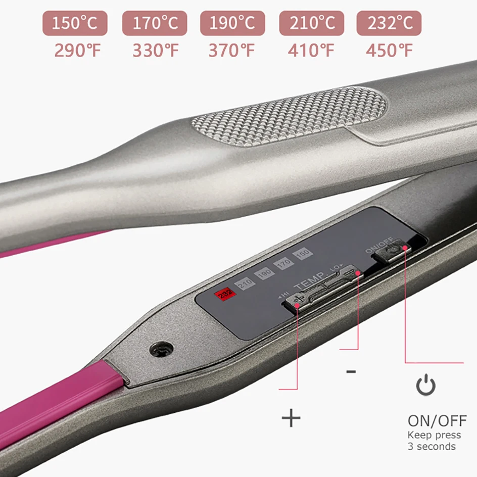 Mini alisador de pelo para pelo corto, placa de titanio, lápiz fino para Barba, plancha plana, herramientas de peinado de doble voltaje para viaje