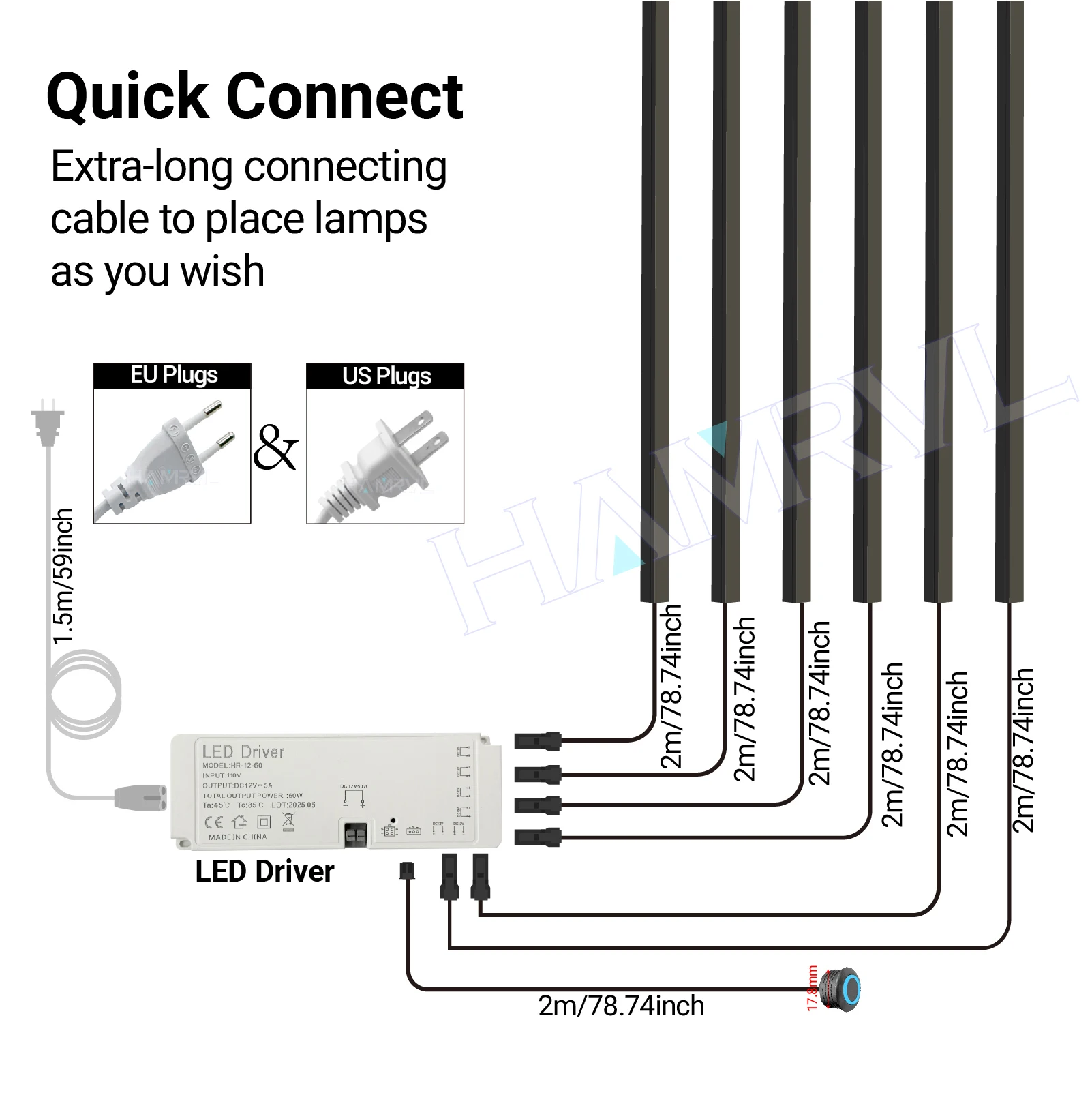 Iluminación empotrable LED Tira de luz LED para panel de pared de listones de madera en paralelo con sensor táctil, autoadhesivo para decoración de paredes de listones
