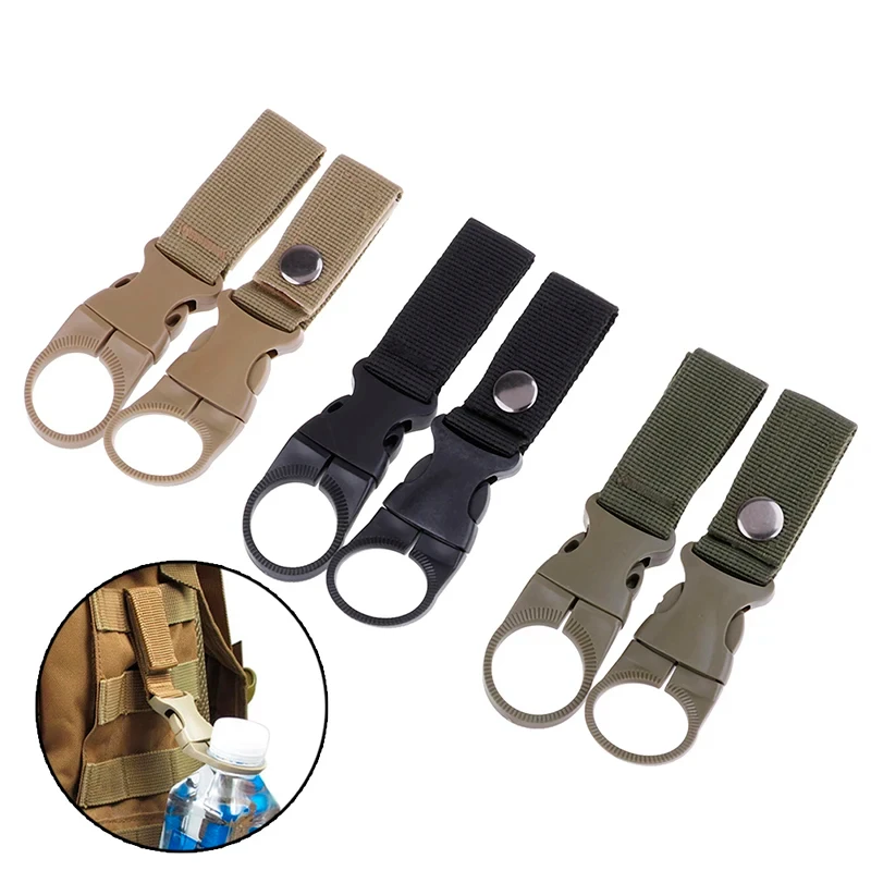 Ganchos multifuncionales de nailon para botellas de agua, clip para colgar en la mochila, hebilla de cinturón para escalada al aire libre, 2 uds.