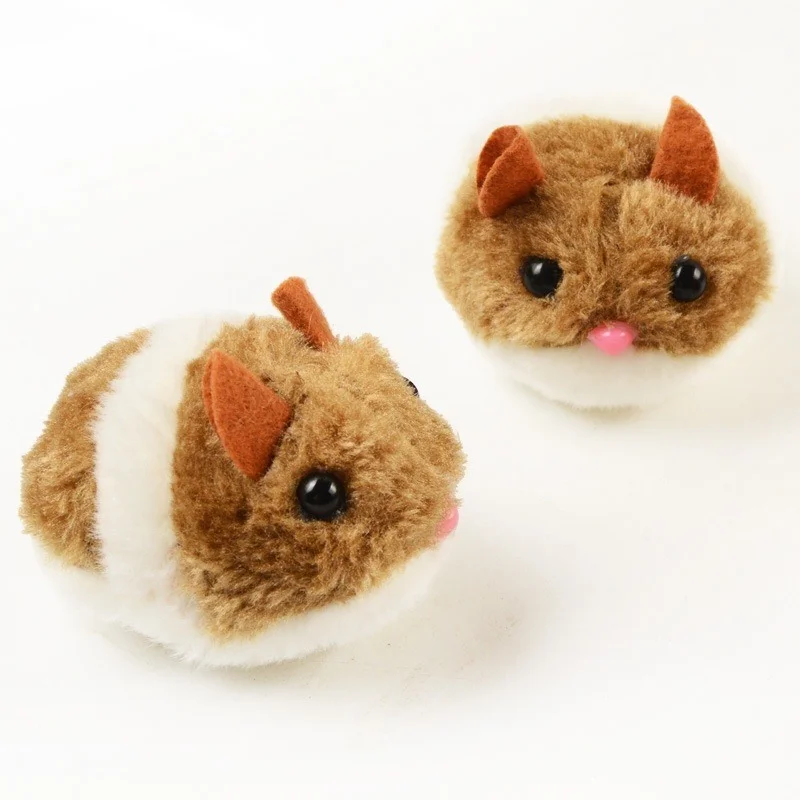 Nuevo juguete de ratón mecánico de simulación, volteá alrededor de correr, hámster de peluche, mascota, gatito, ratón de peluche de seguridad, juguete para regalo interactivo