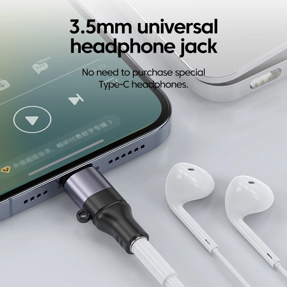Mini USB tipo C 3,5 Jack adaptador de auriculares USB C a 3,5mm auriculares adaptador de Audio auxiliar para iPhone 17 16 15 Samsung Huawei Xiaomi