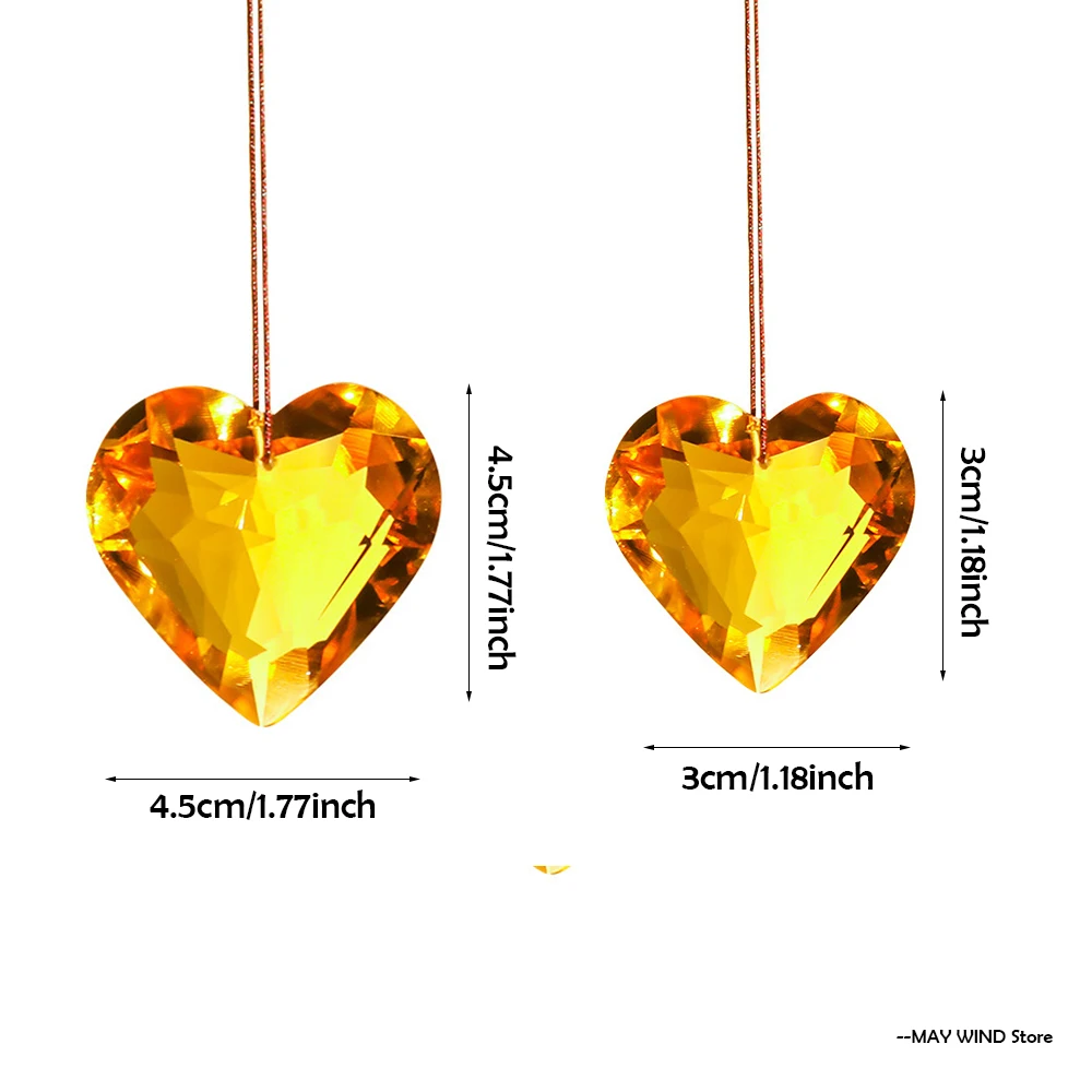 Atrapasueños de prisma de 45/30mm, nuevas decoraciones de jardín, colgante en forma de corazón, manualidades, decoración de jardín, fabricante de arcoíris, decoración de ventana, 2025