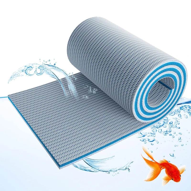 Almohadilla de esponja de filtro de panal de acuario reutilizable de 8 capas, medios de filtro bio fuertes para pecera y estanque, fácil de cortar y limpiar