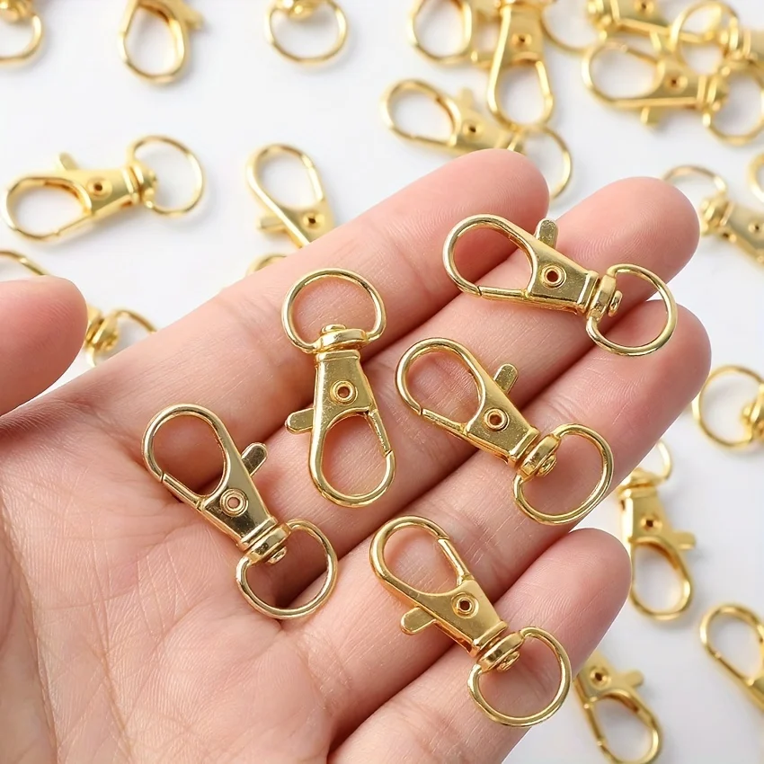 100 llaveros giratorios con cierre de perro para bolsos, equipaje y mochilas, llavero de 25 mm para joyería y accesorios DIY