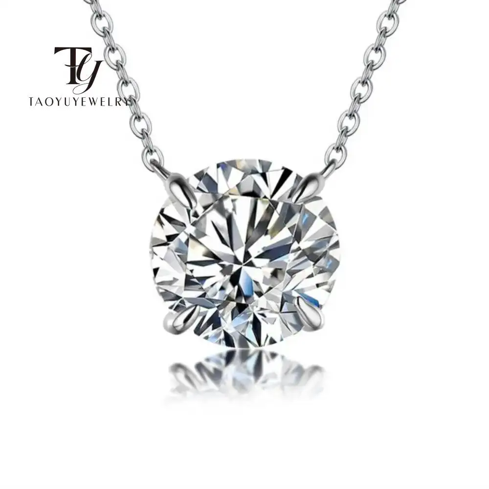 Moissanite diámetro 6,5mm 0,5-5CT mujer colgante Sier collar para mujer cadenas fiesta nupcial joyería fina 925 collar de plata esterlina