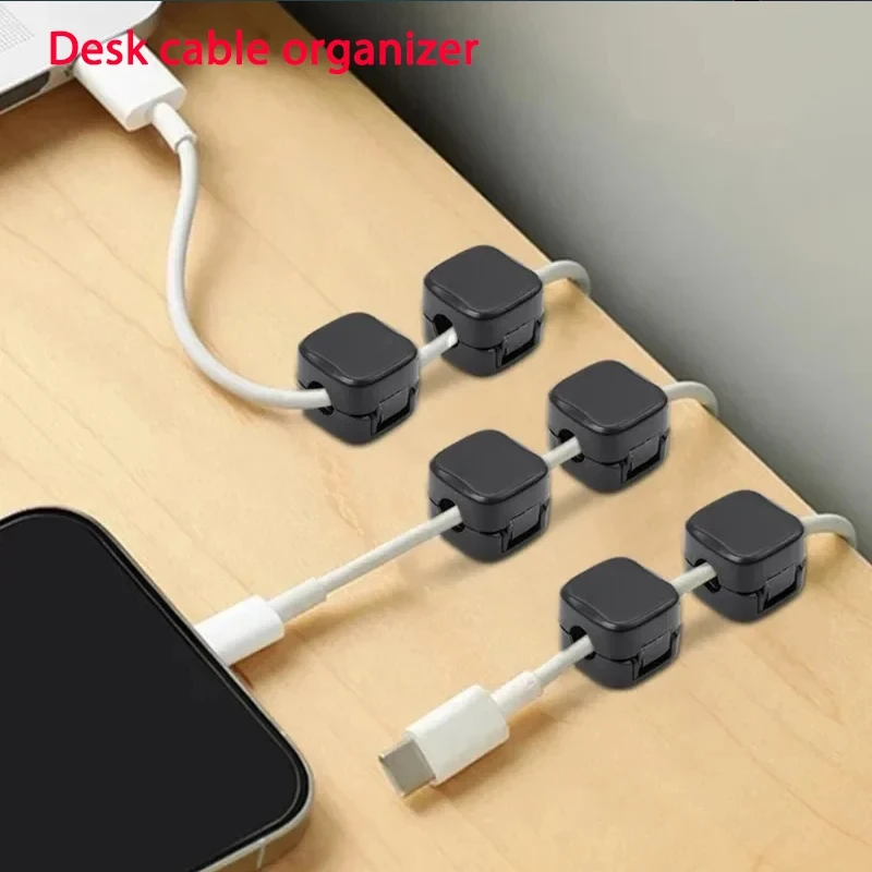 Soporte de Cable con Clip magnético, organizador de cables adhesivo para gestión debajo del escritorio, para el hogar y la Oficina