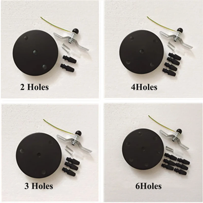 Metal DIY 10/12/15/20cm 25cm placa de techo blanco y negro aplique de pared montaje Base LED lámpara colgante Vintage Base de disco dosel de techo