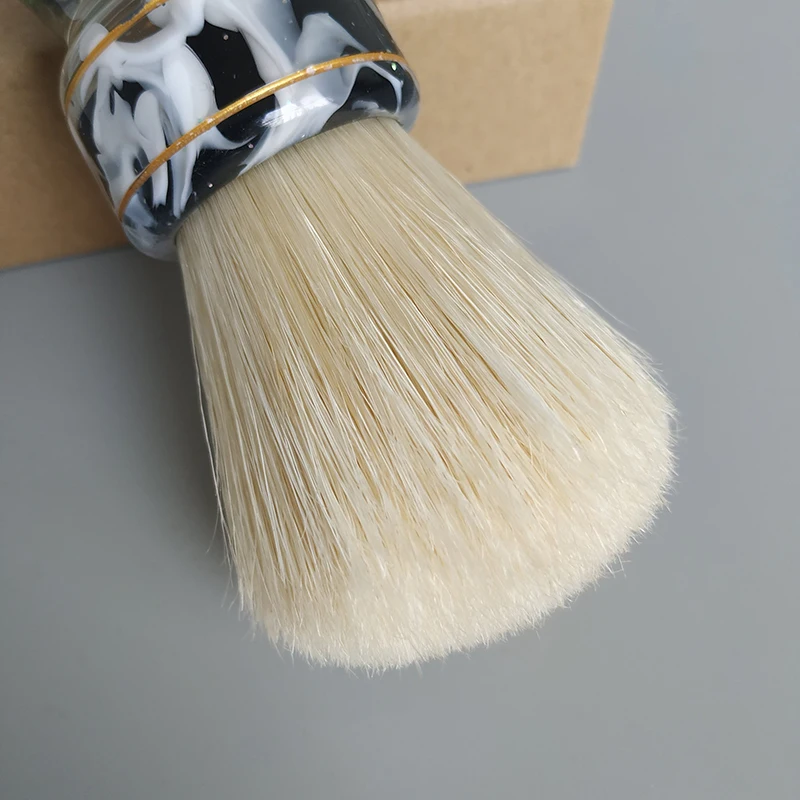 Brocha de Afeitar Dscosmetic de 30 mm con Cerdas de Jabalí, Mango de Resina y Base Resistente para Afeitado en Húmedo