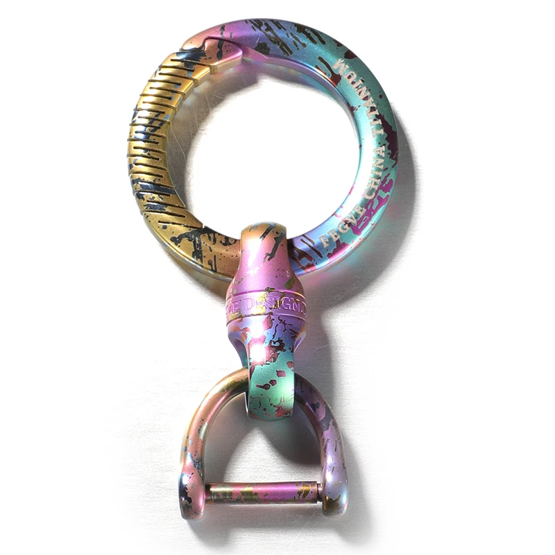 Titanio 360 °   Llaveros giratorios, llavero de 32MM, llavero de titanio Multicolor, accesorios EDC, herramienta para exteriores