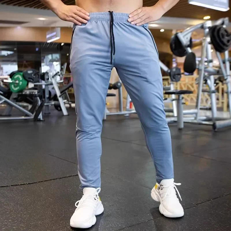 Pantalones Deportivos de Otoño para Hombre, Transpirables, de Spandex, para Correr, Entrenamiento, Gimnasio, Ropa Deportiva Elástica de Secado Rápido, con Bolsillos con Cierre