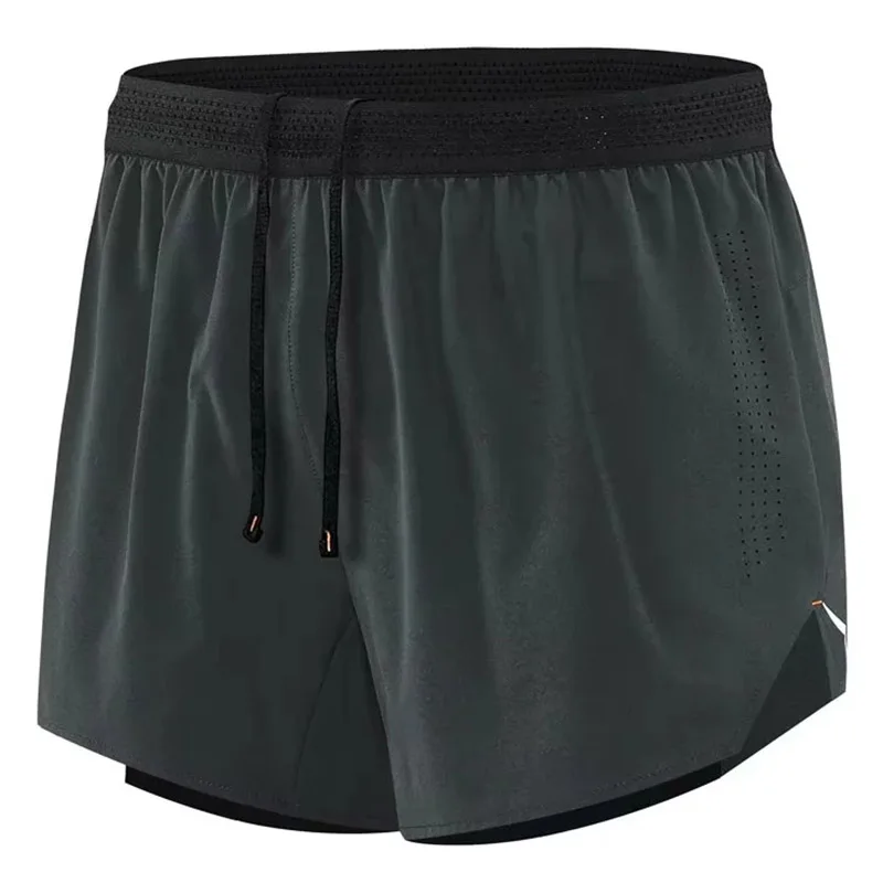 Pantalones cortos para correr para hombre, pantalones cortos deportivos para gimnasio, pista de maratón, 2 en 1, entrenamiento de secado rápido, pantalones cortos para gimnasio y Fitness, pantalones cortos de verano pa