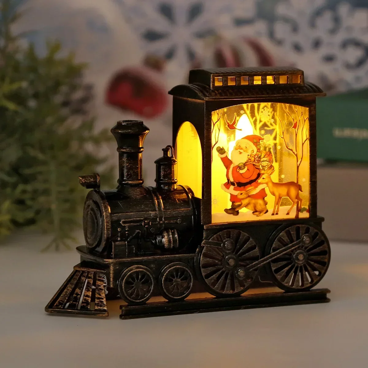 Luces LED de noche, lámpara de noche de tren portátil Vintage, linternas colgantes para exteriores alimentadas por batería, decoración festiva para fiesta de Navidad