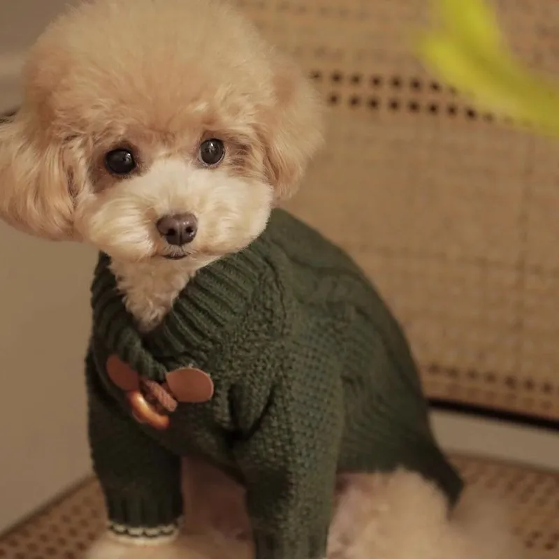 Suéter clásico para perros, ropa de invierno para perros, cárdigan, abrigo cálido para perros, ropa para Chihuahua Bichon Yorkie, chaqueta tejida para gatos, disfraz para cachorros